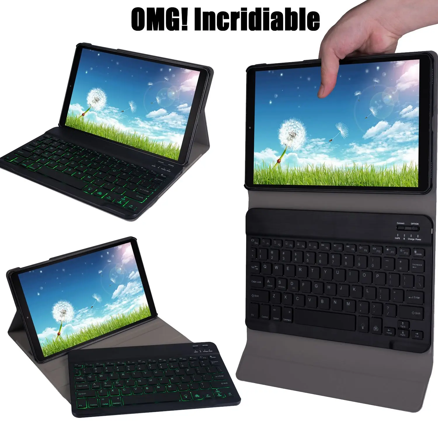 

Bluetooth Backlight Tablet Keyboard with Magnetic Leather Case 10m Wireless Working Keyboard for Samsung Tab A 10.1 SM-T510 T511