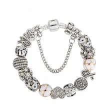 PBR143, белая лента COPD/рак легких/эмфизема/Мир/кости раковые цепи, хрустальные браслеты, ювелирные изделия для социальных благ