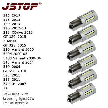 

JSTOP 6pcs/set 125i 118i 120i 335i 320i 3series canbus No error 12V 1156 P21W car Brake Lights Rear fog bulbs led Reversing lamp