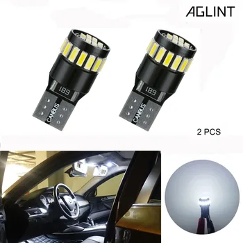 

AGLINT 2PCS Canbus T10 led car Interior Reading Map lamp No Error Code 4014SMD 21LEDs Chipsets W5W 194 168 White 6000k DC 12V