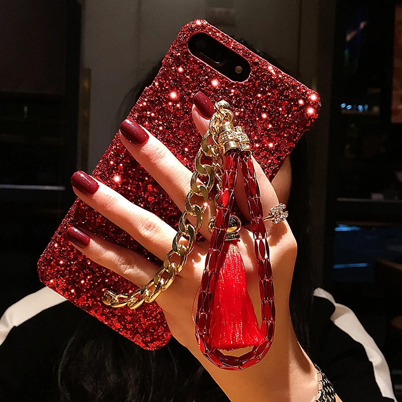 Aoweziic для iphone7 мобильный телефон shell ярко красный X XS MAX XR lanyard female 6S 8Plus брендовая
