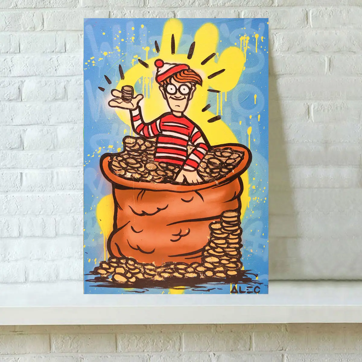 

Alec Monopolys Cartoon Abstract Wall Art Oil Painting Poster Canvas Painting Print Pictures for Living Room Home Decor