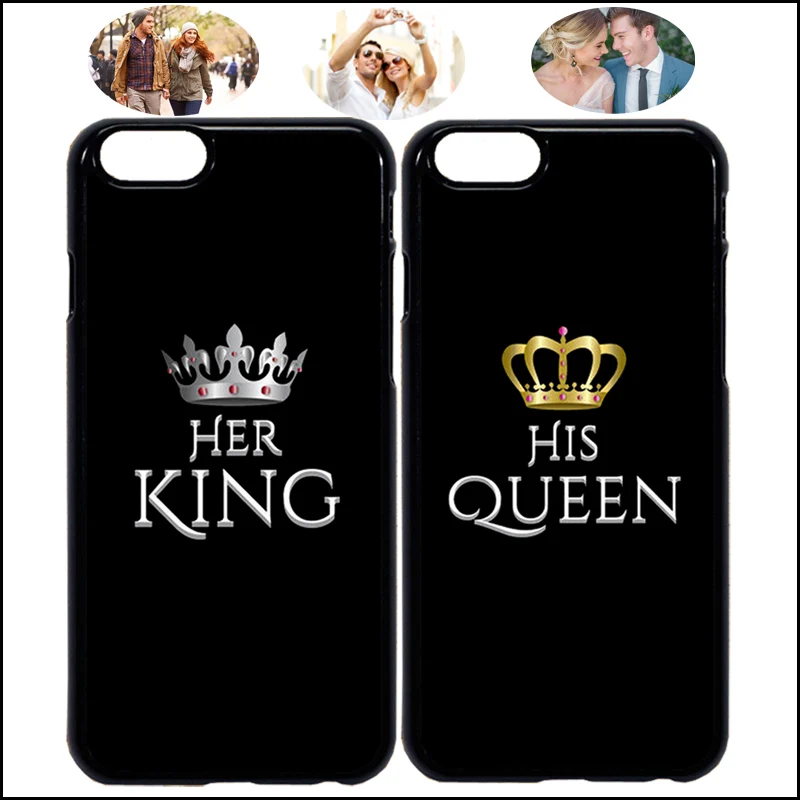 Чехол для телефона Her King &amp His Queen Matching iPhone 7 8 Plus XR XsMax 6s 5S Samsung S10e Huawei + закаленное
