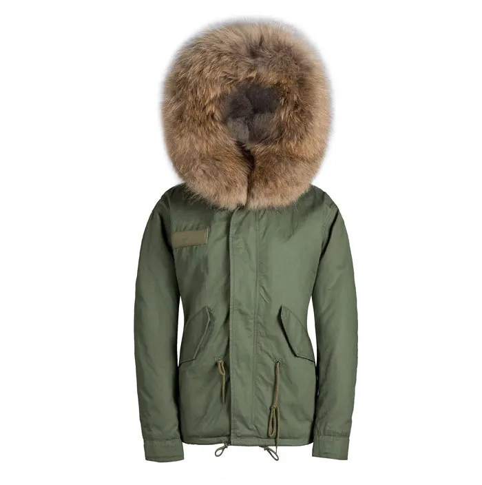 short coats with big fur hoods