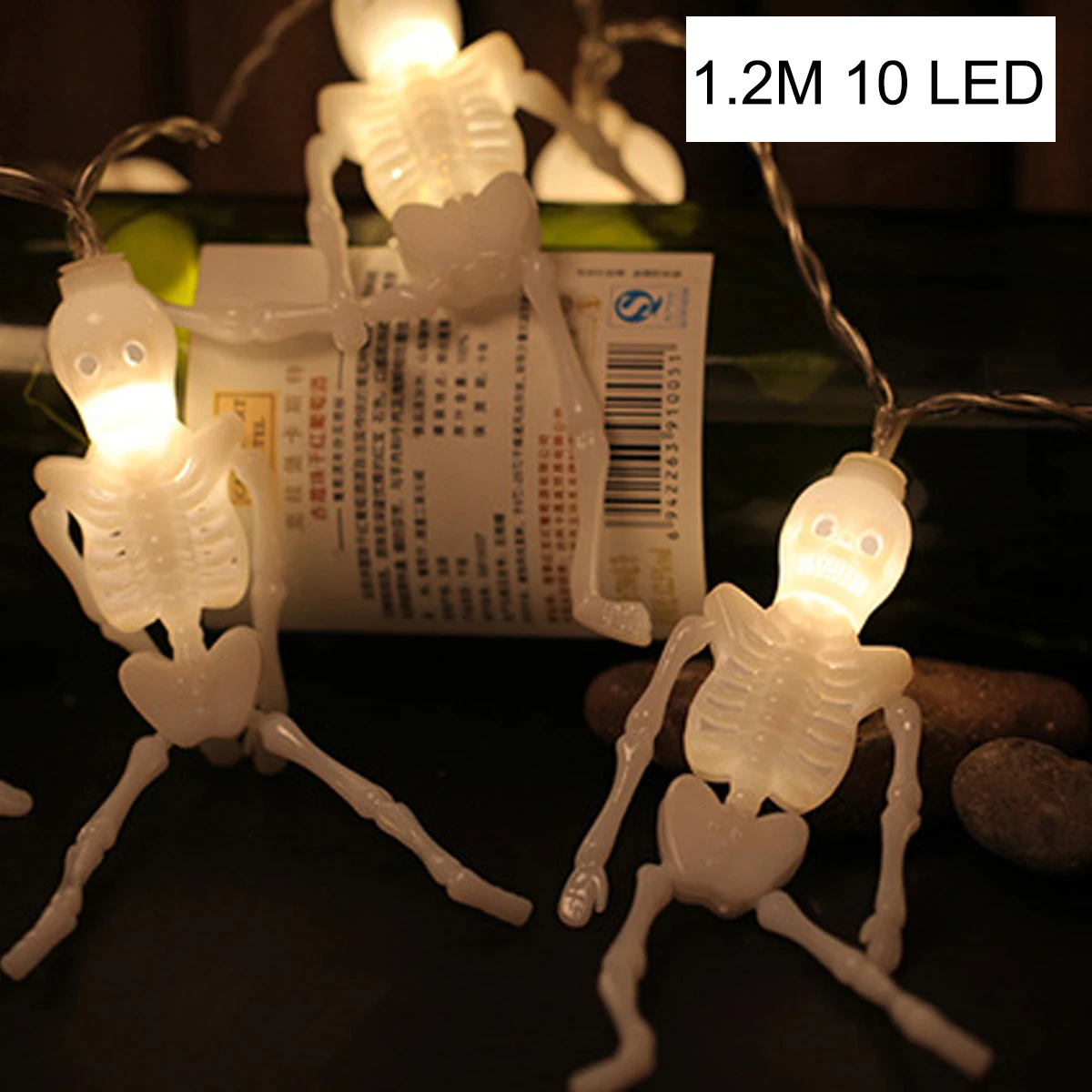 BIFI 1pcs Halloween Decoration String Lights,10 LED Skull Skeleton
