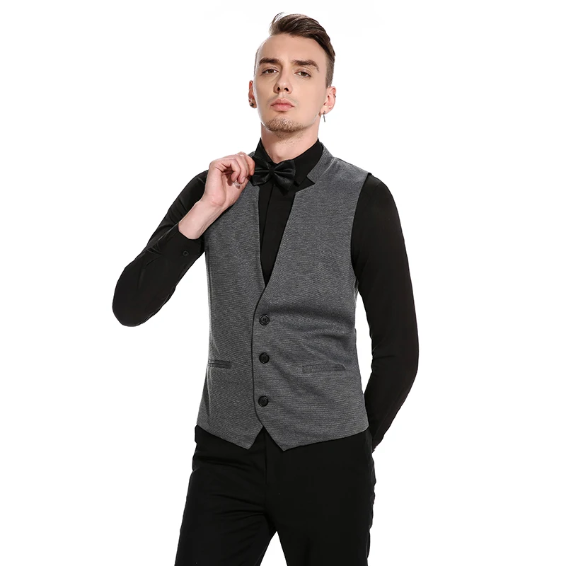 2017 Men's Vest Solid Business Casual Slim Fit Waistcoat Men White