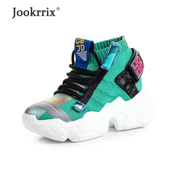 

Jookrrix 2019 Women Casual Mesh Increased 6cm Chunky Shoes Girls Comfortable Platform Sneakers Lady Fashion Wedges Thick Sole