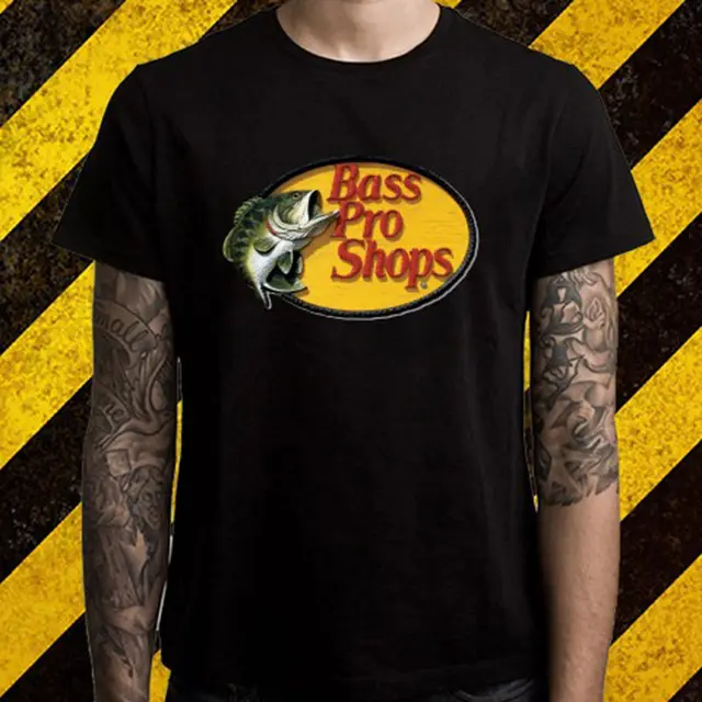 New BASS PRO SHOPS Logo *fishinger Huntinger Men's Black T Shirt Size S