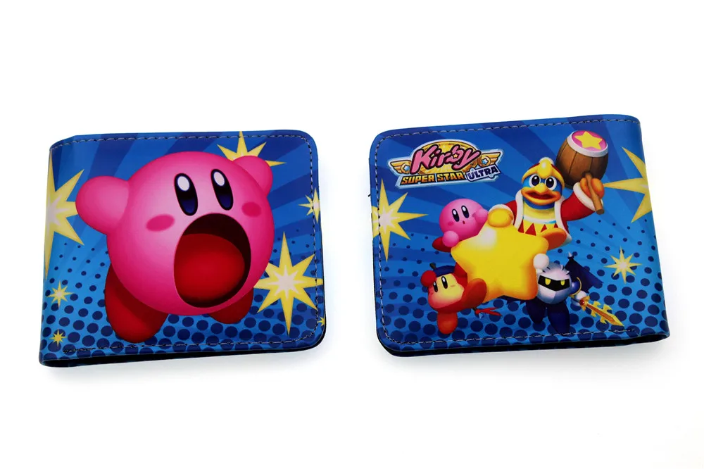 Nintendo Game Kirby Star Allies Pu короткий кошелек Двойные Держатель для кредитных карт с фотографиями держателя слоев кожи мальчиков девочек монета карман на молнии мультфильм кошелек