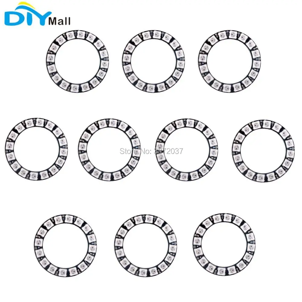 

10pcs/lot 16 Bit WS2812 5050 RGB Ring Integrated Driver Module for Arduino
