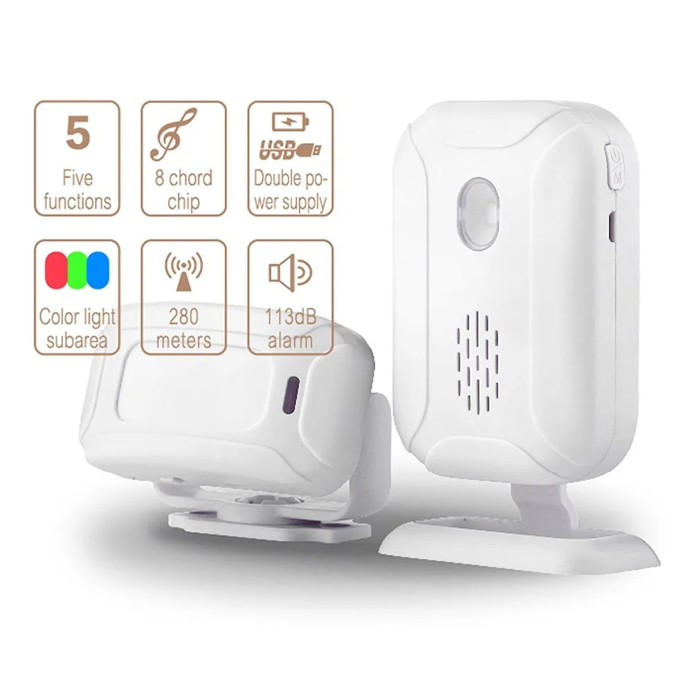 

Wireless Doorbell PIR 36 Ringtones Shop Store Home Security Welcome Chime Motion Sensor Infrared Detector Alarm
