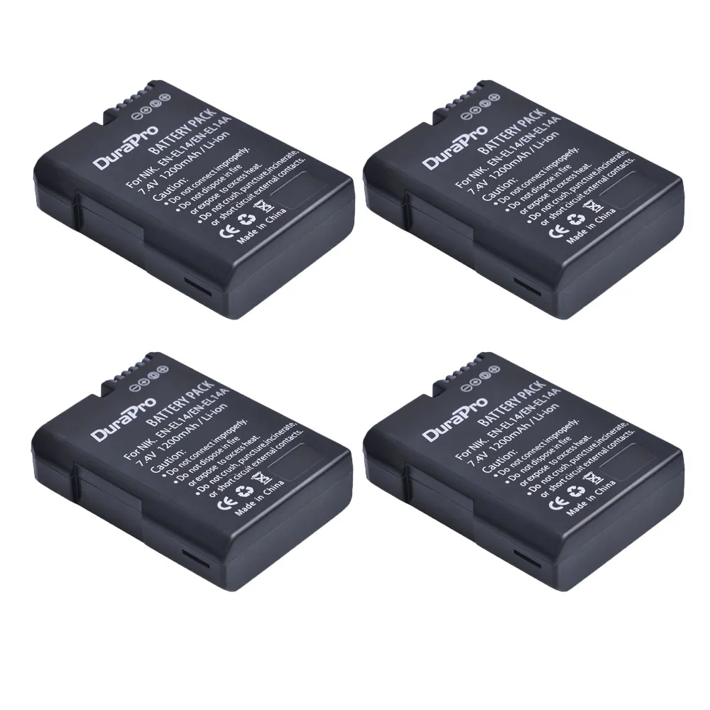 4 шт. EN-EL14 EN EL14 EN-EL14A литиевых Батарея для Nikon P7800 P7700 P7100 P7000 D5500 D5300 D5200 D5600 d5100, d3200, D3400, D3300