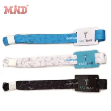 Доступна индивидуальная печать безналичная оплата ISO14443A 13,56 МГц сверхлегкий ткань RFID сплетенный браслет для фестиваля события