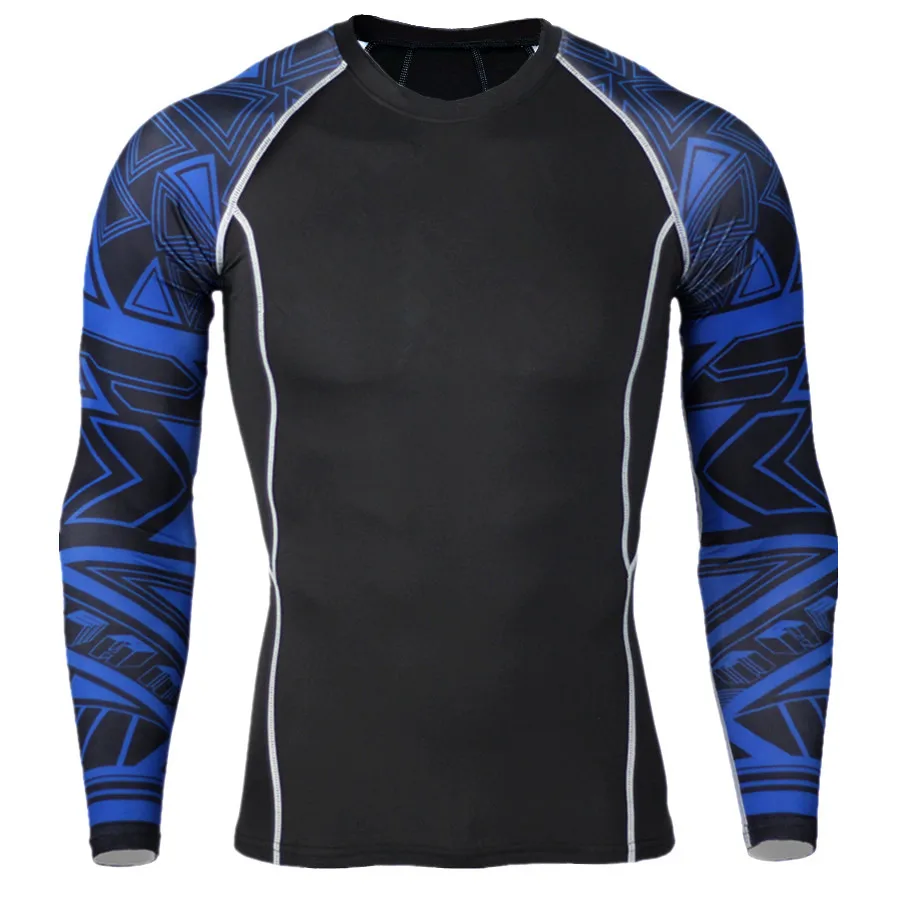 Тактический mma rashguard с длинными рукавами мужской фитнес-набор компрессионная одежда спортивный костюм для мужчин 2017 Футболка с волком XXXXL XXXL