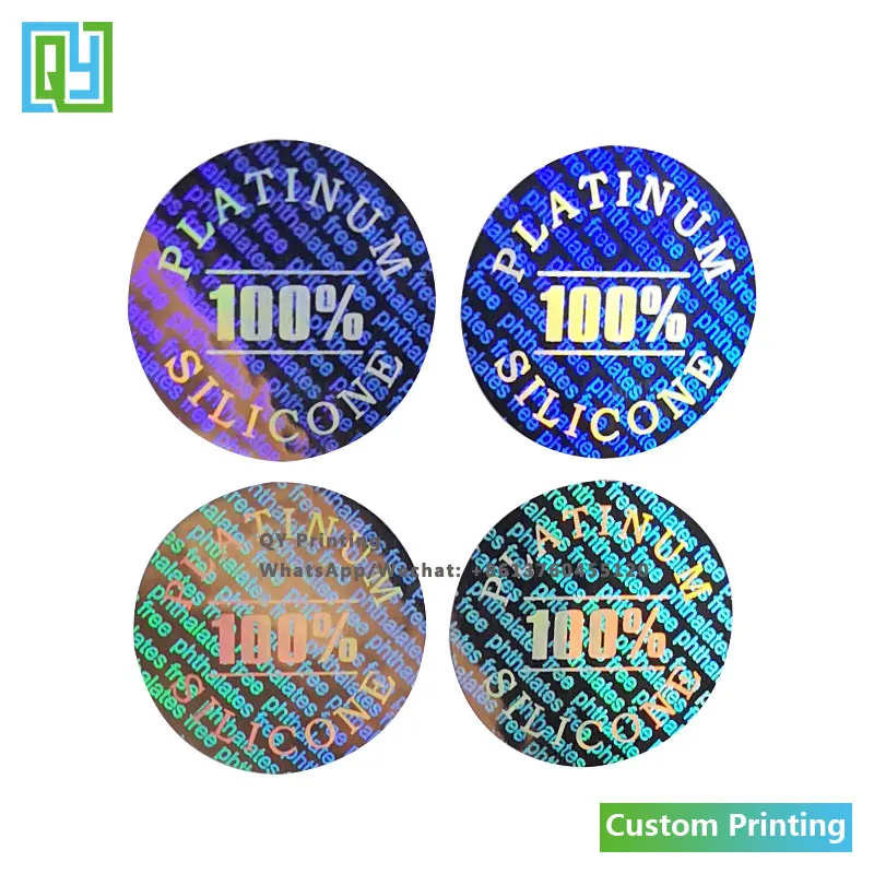 10000pcs 20x20mm 무료 배송 맞춤 인쇄 된 3D 실버 홀로그램 스티커 사용자 정의 만든 숨겨진 된 텍스트 보안 포장 레이블