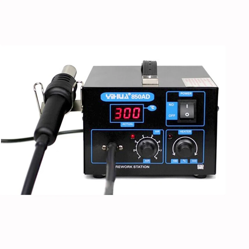 550w 220v temperature 100 450 celsius YIHUA 850AD hot air gun station