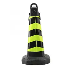 Высокое качество дорожного движения отражающий Пластик дорожный конус желтый и черный полосы