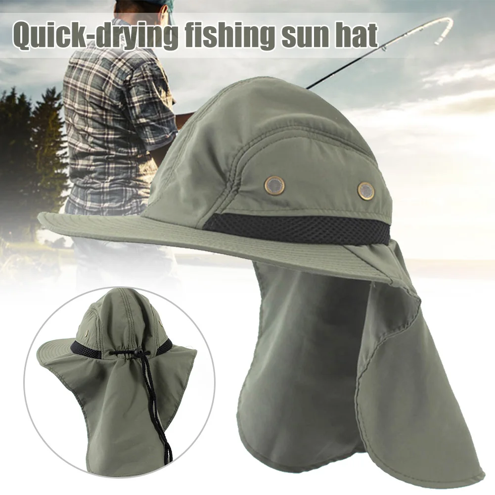 

Newly Fishing Hat Sun Protective Breathable Wide Brim Adjustable Cap for Outdoor BN99
