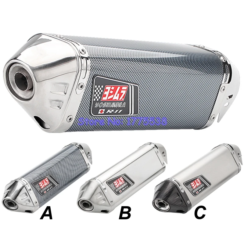 

Carbon Fiber ID:51mm L:440mm Motorcycle Exhaust Muffler Pipe Universal Motorbike Muffler Exhaust Escape with Removable DB Killer