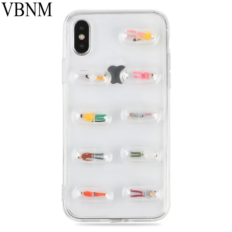 Новый мультфильм Капсула человек чехол для iPhone 7 8 X XR XS Макс мягкий жидкий силикон