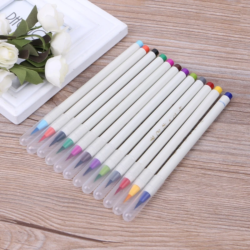 

Beautiful Painting Brush Soft Tip Refillable Watercolor Markers Calligraphy Pen kawaii school supplies
