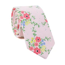 Новинка, мужской галстук в европейском и американском ретро стиле, хлопковый галстук с цветочным принтом, 6 см, узкая версия галстука со стрелками, Модный повседневный галстук