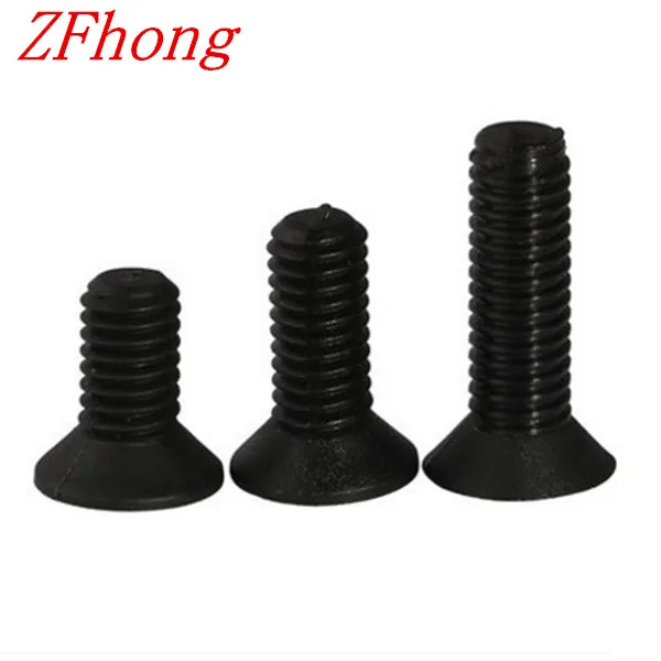100pcs M5*6/8/10/12/15/18/20/25/30 Black Nylon Plastic insulation Phillips Cross Recessed Flat Countersunk Head Machine Screw |