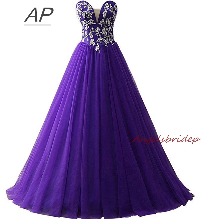 ANGELSBRIDEP фиолетовое милое бальное платье платья для Quinceanera 15 лет сексуальное
