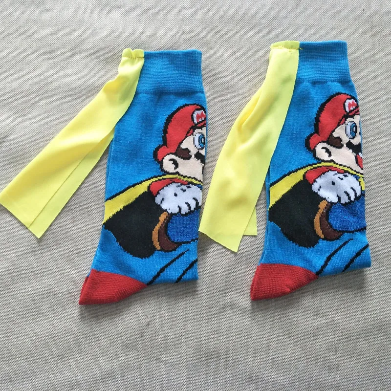Носки до колена с накидкой «Супер Марио» для женщин и мужчин; носки для костюмированной вечеринки с героями мультфильмов; носки с героями мультфильмов «Донки Конг Марио»; повседневные носки для взрослых