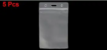 

5 Pcs Office School Clear Waterproof Vertical Compact ID Card Badge Holders