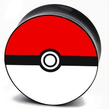 Пара акриловых наконечников для ушей Pokeball, наконечники для пирсинга, 2 шт