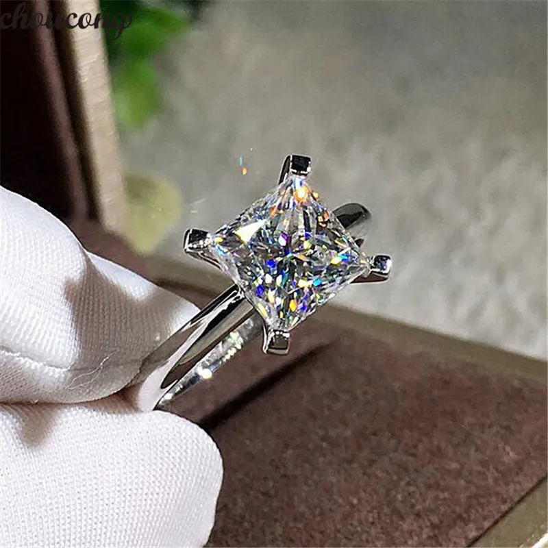 

choucong Princess Promise Ring 925 sterling Silver AAAAA Zircon cz Engagement Wedding Band Rings For Women Bridal Best Jewelry