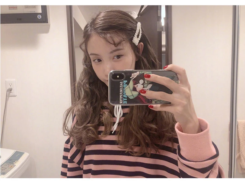 Заколка для волос в Корейском стиле для женщин и девочек из металлического сплава из жемчуга BB заколки для волос Роскошные многофункциональные ряды неправильные искусственные жемчужины декоративные шпильки для волос
