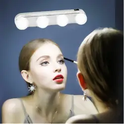 4 лампы зеркальные фары Make Up Light Супер яркие светодио дный светодиодные лампы Карманное косметическое зеркало свет комплект батарея