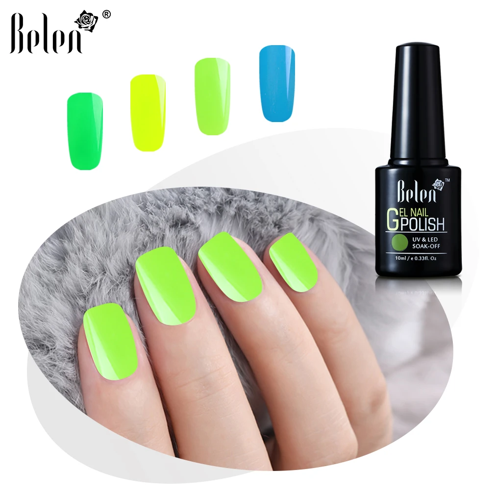 Belen 蛍光色ジェルネイルポリッシュ Uv Led マニキュアペディキュアプラネイルアートサロン 10 ミリリットル Aliexpress Beauty Health