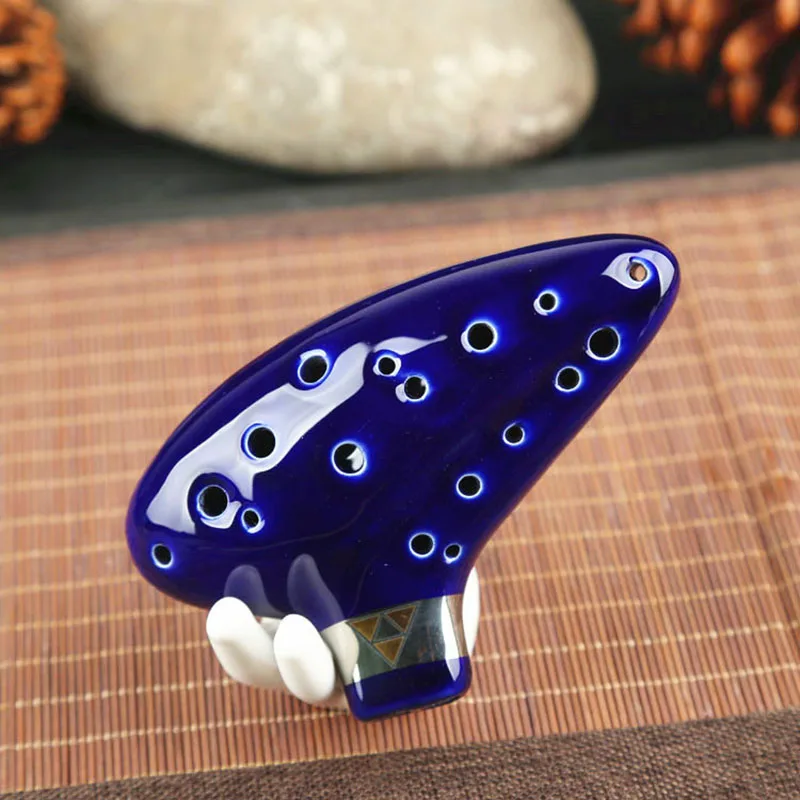 Ceramic Ocarina Flute 16 Holes Alto F Exquisite Ocarina Professional Porcelain Ocarina Kiln