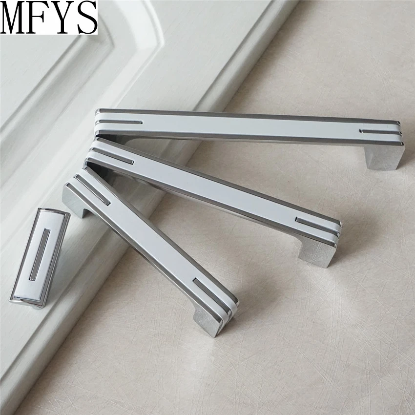 1,25 ''3,75'' 5 ''6,3'' 8,8 ''шкафы нажимные дверные ручки Белый Серебристый комод тянет ящик ручки для ящиков ручка для кухни