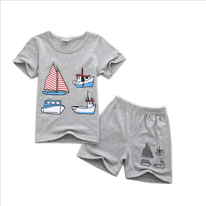 Летние детские костюмы, детские футболки с галстуком-бабочкой, комплекты одежды для мальчиков, футболка с рисунком+ штаны, модная одежда - Цвет: gray