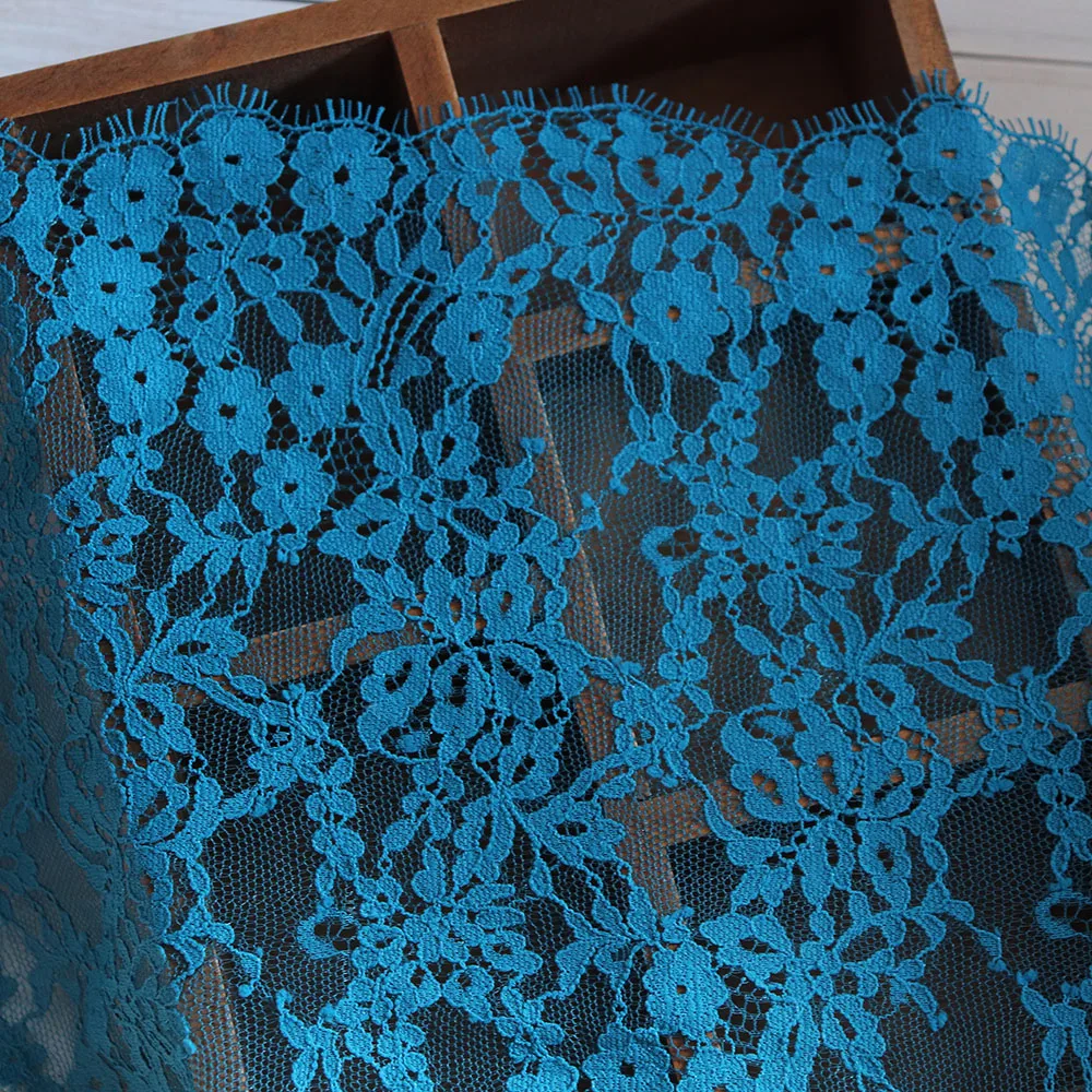 Cindylaceshow 3 ярда 23,5 см широкая синяя кружевная отделка ресниц кружевная лента для украшения рукоделия Швейное кружево для украшения свадебного торжества