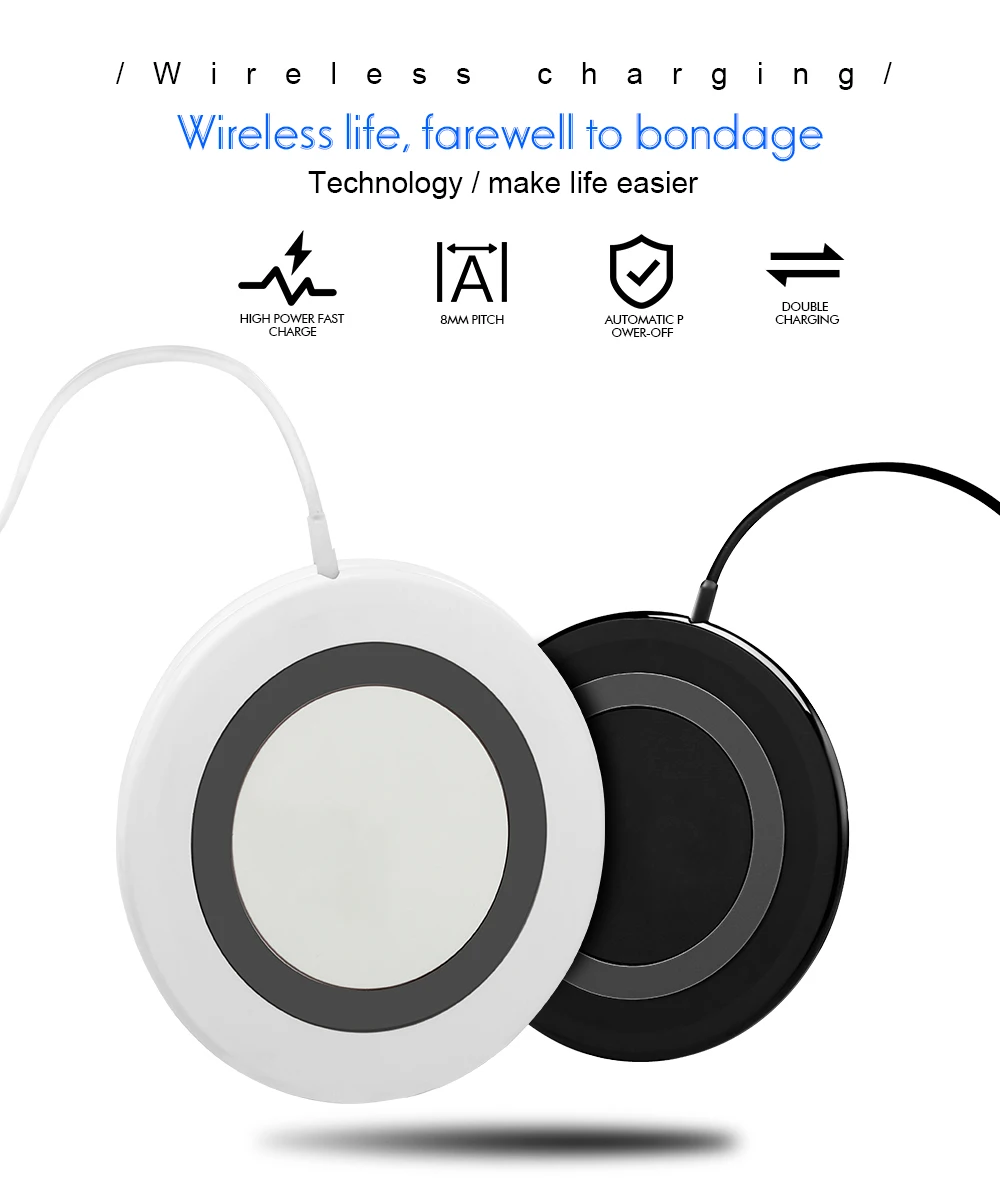 Ascromy 10W Fast Wireless Charging Pad For Samsung Galaxy S9 Plus S8 Note 8 7.5W For iPhone X 8 Plus Waterproof Mini Qi Charger (1)