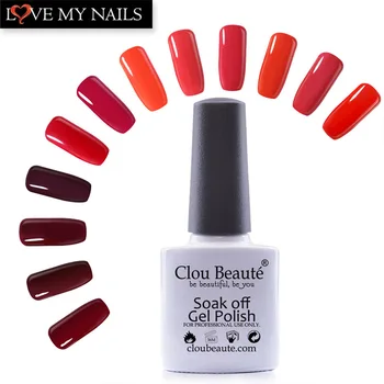 

12Pcs/Set 10ml Clou Beaute Red Series Colors Soak Off Led Lamp Nail Gel Polish Primer Nail Varnish Gel Lacquer Nail Art Set