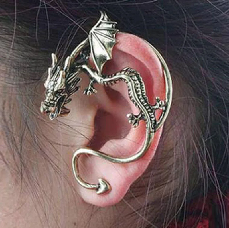 

2 color Game of Thrones Inspired Dragon Left Ear Wrap Cuff Earring Jewelry