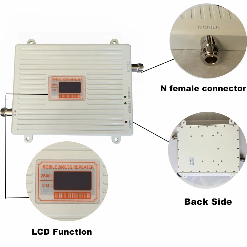 ЖК-дисплей двухдиапазонный усилитель усиления 70 дБ повторитель 3g 2100 МГц+ 4G 2600 МГц Сотовый усилитель сигнала Мобильный усилитель сигнала ретранслятор