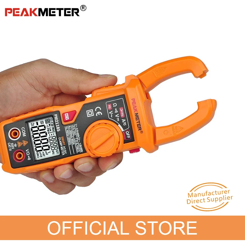 Клещи PEAKMETER PM2118S портативный умный мультиметр переменного тока, постоянного тока, измеритель сопротивления напряжения, измеритель непрерывности