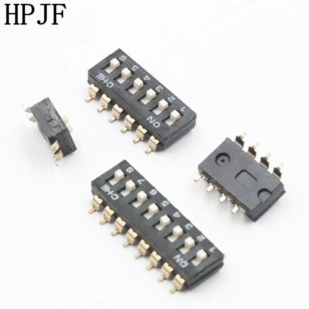 10 шт./лот SMD SMT скользящий переключатель типа модуль 2 3 4 5 6 8 бит 54 мм позиционный DIP