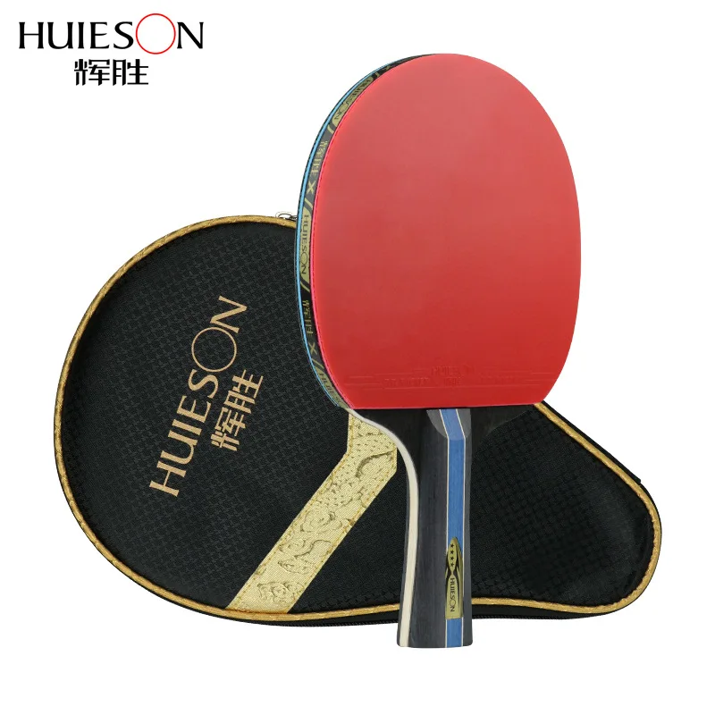 4 Star Short or Long Handle Shake-hand Table Tennis Set Red and Black Table Tennis Paddle Table Tennis Racket with Case