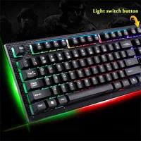 led אחורית LED קשת צבע תאורה אחורית משחקים משחק USB עם חיבור לחשמל מקלדת עכברים עכבר קבע עבור מחשב פרו גיימר (5)