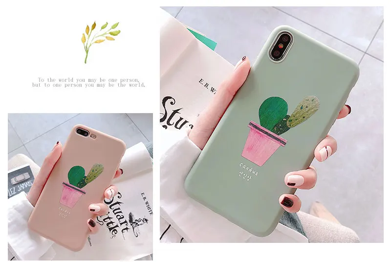 Silicone Cactus Cute Case For iPhone 8 8plus 7 7 Plus Cases Soft Phone Case For iphone 6 s 6s Plus X XR XS Max Cases Cover Coque (10)