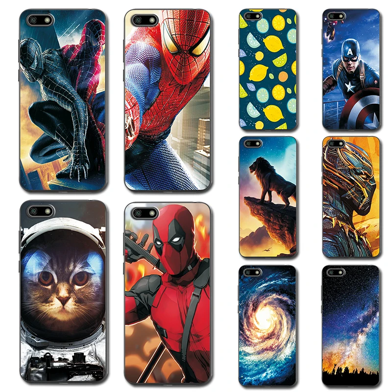 

For Huawei Honor 7A Silicone Case Cover Honor 7A Brilliant Art Bumper Case For Huawei Honor 7A DUA-L22 Spiderman Phone Bags Capa