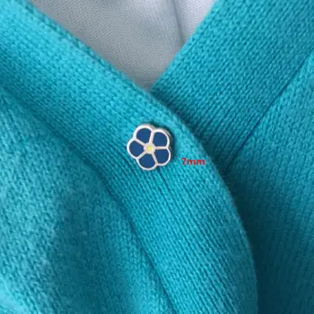 

10pcs Wholesale 7mm Cute Small Flower Badge Forget Me Not Masonic WW2 Lapel Pin Freemason Enamel Collar Brooches and Pins